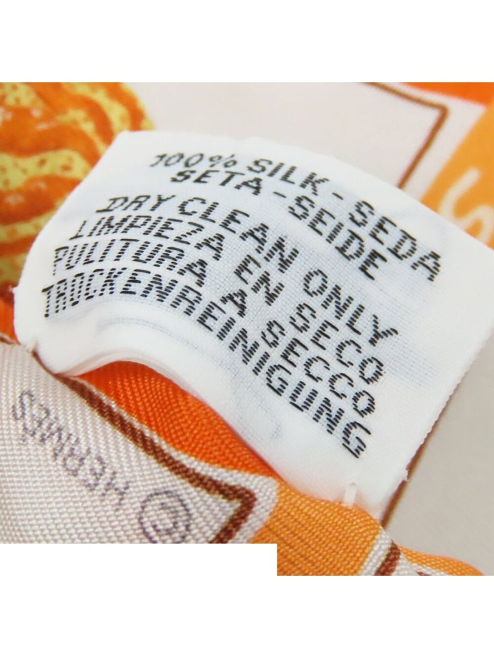 Hermes Twilly Orange Cream Beige Silk Funny Ice Scarf - Picture 6 of 9